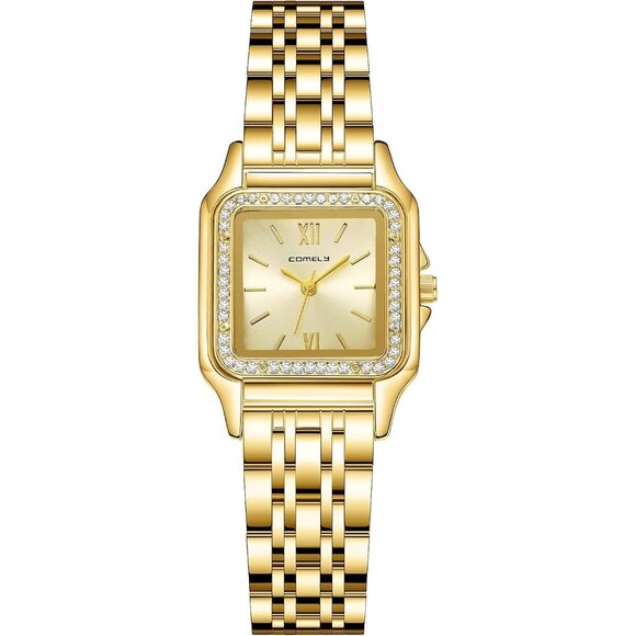 ⚡Ladies Watches for Women Square Luxury Stainless Steel Small Wrist Watch - Picture 1 of 8